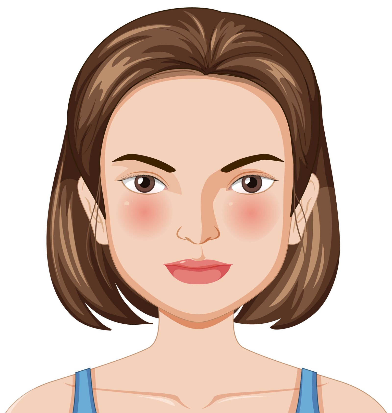 Illustration of a woman with short brown hair